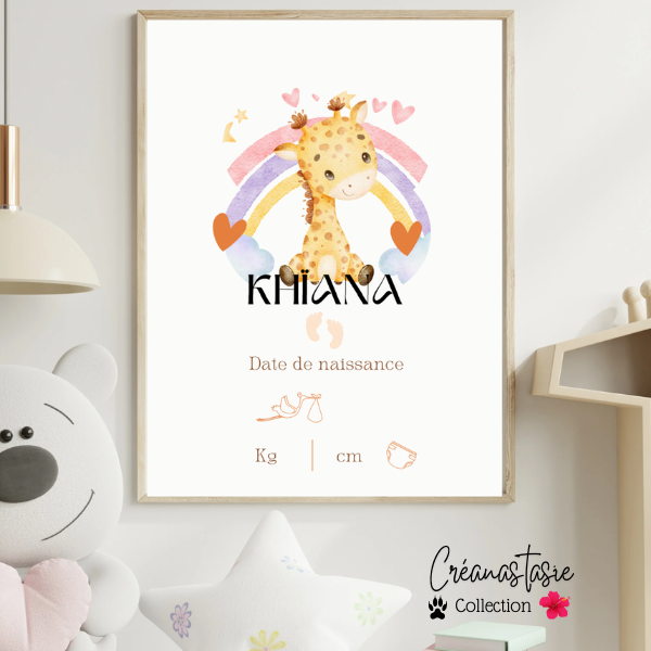 Affiche de naissance A4.