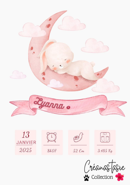 Affiche de naissance A4.