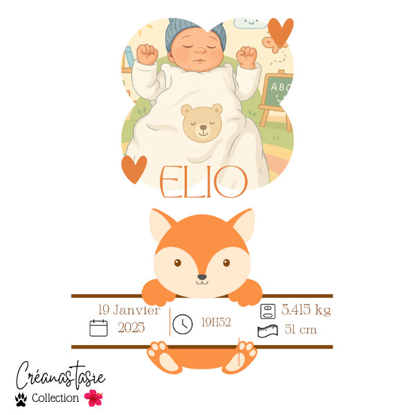 Affiche de naissance A4.